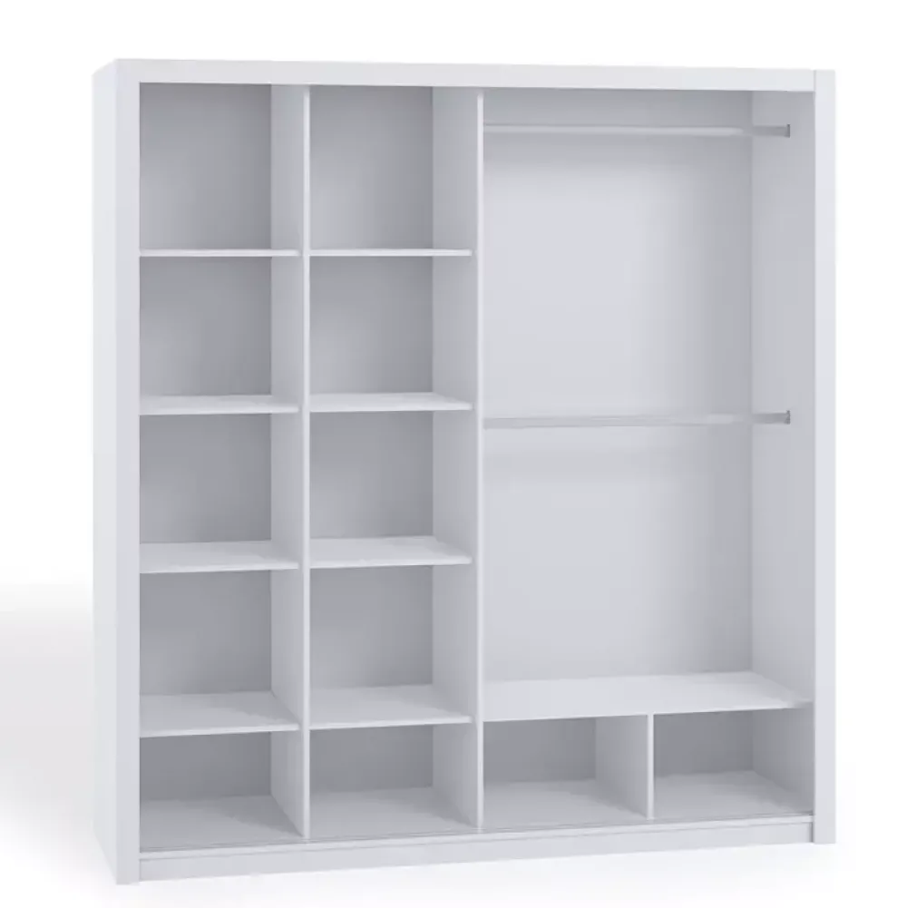 Zestawy Mebli Do Sypialni|Zestawy Mebli Do Przedpokoju>GiB Meble Biała szafa przesuwna z lustrami 220 cm BELLA biały