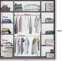 Szafy Dwudrzwiowe|Szafy Do Przedpokoju></noscript>Stolar Biała szafa przesuwna z lustrem i półkami 200 cm RUBIN biały