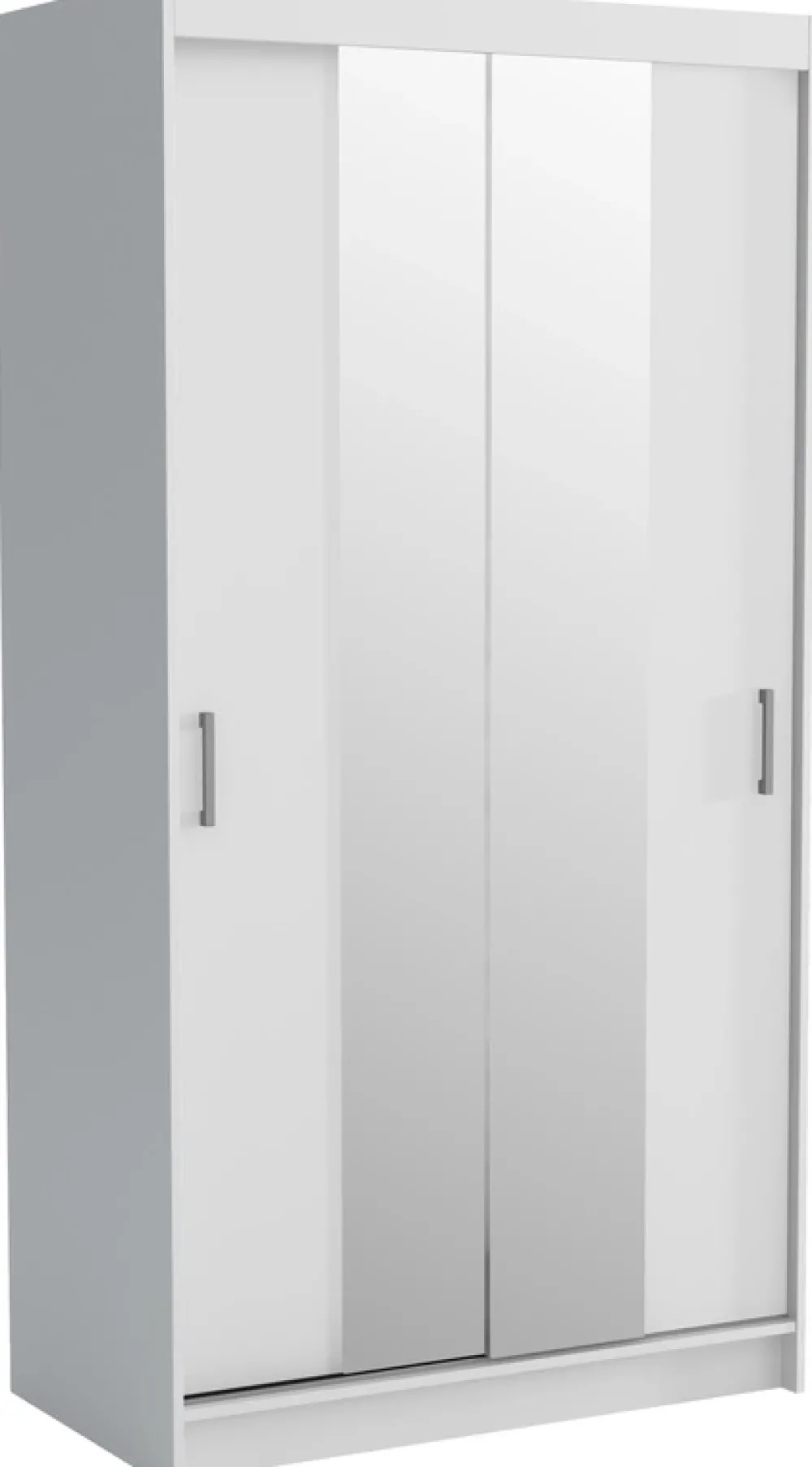 Meble Dla Dzieci|Meble Młodzieżowe>Meblohand Biała szafa przesuwna z lustrem 120 cm NASTE półki drążki biały