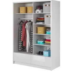 Szafy Dwudrzwiowe|Szafy Z Lustrem>PIASKI Biała szafa przesuwna z lustrami ARIEL