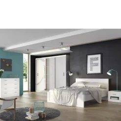 Zestawy Mebli Do Sypialni|Szafy Trzydrzwiowe></noscript>lenart. Biała szafa przesuwna z lustrem 250 cm do sypialni IDEA