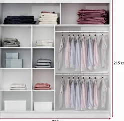 Szafy Dwudrzwiowe|Szafy Z Lustrem></noscript>Stolar Biała szafa przesuwna z półkami i lustrem 203 cm BREGO biały