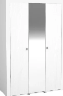 Meble Młodzieżowe|Zestawy Mebli Do Sypialni>DOLMAR Biała szafa trzydrzwiowa 137 cm z półkami i drążkiem MISTY biały