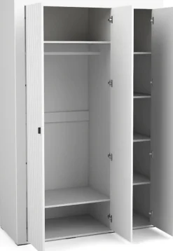 Meble Młodzieżowe|Zestawy Mebli Do Sypialni>DOLMAR Biała szafa trzydrzwiowa 137 cm z półkami i drążkiem MISTY biały