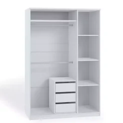 Zestawy Mebli Do Sypialni|Szafy Trzydrzwiowe></noscript>GiB Meble Biała szafa uchylna 135 cm BELLA biały