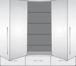 Szafy Młodzieżowe|Szafy Otwierane></noscript>Stolar Biała szafa z harmonijkowym systemem otwierania 255 cm TALOR biały