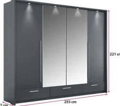 Szafy Młodzieżowe|Szafy Otwierane></noscript>Stolar Biała szafa z harmonijkowym systemem otwierania 255 cm TALOR biały