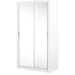Zestawy Mebli Do Sypialni|Szafy Dwudrzwiowe>lenart. Biała szafa z lustrem 120 cm drzwi przesuwne półki ARTI biały