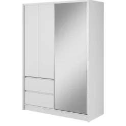 Szafy Do Przedpokoju|Szafy Do Salonu>PIASKI Biała szafa z lustrem 150 cm MALTA biały