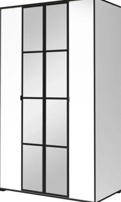 Szafy Młodzieżowe|Szafy Otwierane>JUREK Biała szafa z lustrem i półkami 120 cm drążek OLAS biały