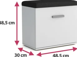 Szafki Na Buty></noscript>Meblohand Biała szafka na buty do przedpokoju z siedziskiem JOVITA