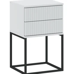 Szafki Nocne>INTER MEBLE Biała szafka nocna 40 cm do sypialni COTTA z szufladami biały