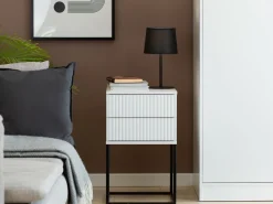 Szafki Nocne>INTER MEBLE Biała szafka nocna 40 cm do sypialni COTTA z szufladami biały