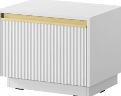 Szafki Nocne>PIASKI Biała szafka nocna 54 cm z szufladą do sypialni RAVO biały