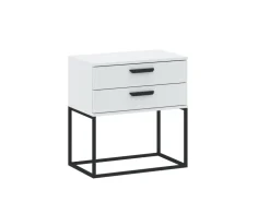 Szafki Nocne>INTER MEBLE Biała szafka nocna do sypialni COTTA z szufladami biały
