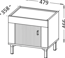 Zestawy Mebli Do Sypialni|Szafki Nocne></noscript>DOLMAR Biała szafka nocna do sypialni 48 cm z drzwiami MISTY cashmere biały