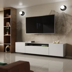 Szafki Rtv></noscript>Arton Biała szafka RTV 200 cm nowoczesna wisząca do salonu LANTOS biały