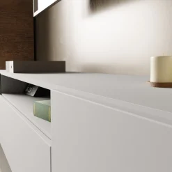 Szafki Rtv></noscript>Arton Biała szafka RTV 200 cm nowoczesna wisząca do salonu LANTOS biały