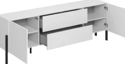 Zestawy Mebli Do Salonu|Szafki Rtv>Helvetia Biała szafka RTV do salonu 204 cm z szufladami i półkami JUKON biały