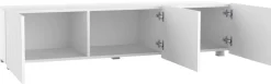 Szafki Rtv>GiB Meble Biała szafka RTV nowoczesna 150 cm z ryflowanymi frontami KORDIS biały