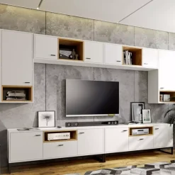 Zestawy Mebli Młodzieżowych|Szafki Wiszące>GiB Meble Biała szafka wisząca dwudrzwiowa 105 cm OLI