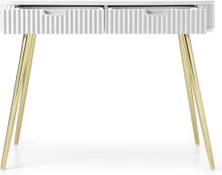 Toaletki I Konsole>PIASKI Biała toaletka z szufladami 103 cm w stylu glamour ZENIT biały