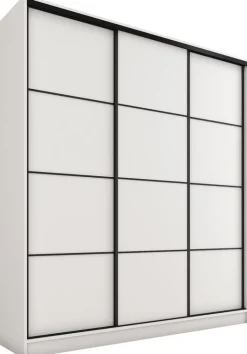 Zestawy Mebli Do Przedpokoju|Szafy Trzydrzwiowe>BROMARKT Biała trzydrzwiowa szafa przesuwna 180 cm LOFT MAX biały