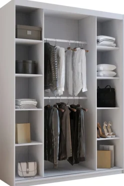 Meble Dla Dzieci|Meble Młodzieżowe>Meblohand Biała trzydrzwiowa szafa przesuwna z lustrem 150 cm HOT biały