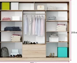 Szafy Trzydrzwiowe|Szafy Z Lustrem></noscript>Stolar Biała trzydrzwiowa szafa przesuwna z półkami 250 cm VOTIS biały