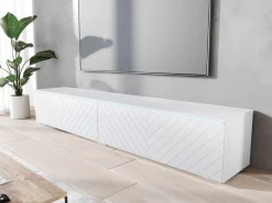 Szafki Rtv></noscript>BRATEX Biała wisząca szafka RTV 180 cm BROMI jodełka MDF biały