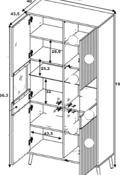 Zestawy Mebli Do Salonu|Witryny></noscript>INTER MEBLE Biała witryna do salonu 90 cm z ryflowanymi frontami BELLUNO biały
