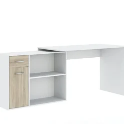 Biurka|Meble Dla Dzieci>INTER MEBLE Białe biurko młodzieżowe NEXIO z szufladą i półkami