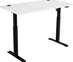 Biurka>Lempert Białe biurko regulowane elektrycznie 138x67 cm MULL metalowe nogi