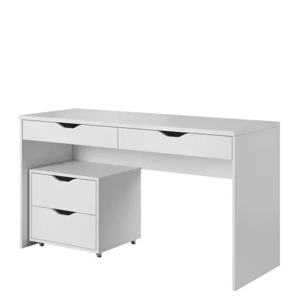 Biurka|Meble Dla Dzieci>LASKI Białe biurko z kontenerkiem MARLEO biały