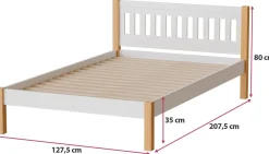 Meble Dla Dzieci|Łóżka Młodzieżowe></noscript>DOLMAR Białe drewniane łóżko jednoosobowe 120x200 cm GALANT