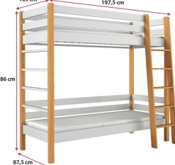 Meble Dla Dzieci|Łóżka Dziecięce></noscript>DOLMAR Białe dwuosobowe łóżko piętrowe do pokoju dziecięcego ZETTA