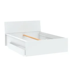 Łóżka Młodzieżowe|Łóżka Z Zagłówkiem>INTER MEBLE Białe łóżko 160 cm młodzieżowe z szufladami biały
