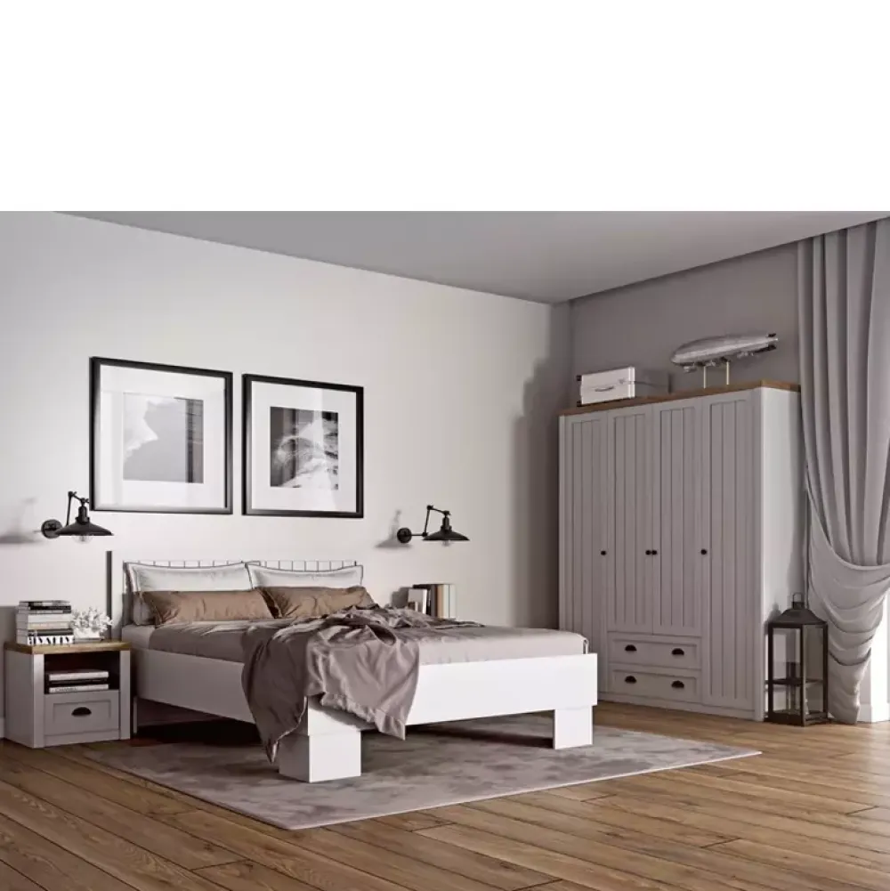 Łóżka Młodzieżowe|Łóżka Na Nóżkach>GAŁA MEBLE Białe łóżko do sypialni 160x200 PALAZO