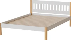 Łóżka Młodzieżowe|Łóżka Dziecięce>DOLMAR Białe łóżko drewniane 140x200 cm ze stelażem GALANT
