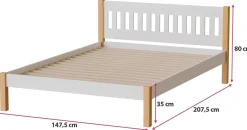 Łóżka Młodzieżowe|Łóżka Dziecięce></noscript>DOLMAR Białe łóżko drewniane 140x200 cm ze stelażem GALANT