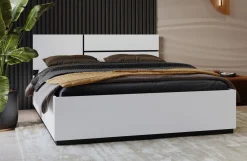 Meble Młodzieżowe|Łóżka Małżeńskie>Helvetia Białe łóżko dwuosobowe do sypialni 160x200 cm CROSS biały