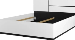 Meble Młodzieżowe|Łóżka Małżeńskie></noscript>Helvetia Białe łóżko dwuosobowe do sypialni 160x200 cm CROSS biały