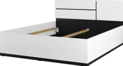 Meble Młodzieżowe|Łóżka Małżeńskie></noscript>Helvetia Białe łóżko dwuosobowe do sypialni 160x200 cm CROSS biały