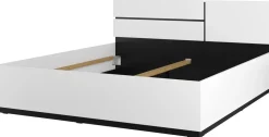 Łóżka Małżeńskie|Łóżka Z Zagłówkiem></noscript>Helvetia Białe łóżko skrzyniowe do sypialni 180x200 cm CROSS biały