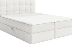 Łóżka Młodzieżowe|Łóżka Ze Stelażem>BROMARKT Białe łóżko tapicerowane do sypialni 140x200 cm ASPEN