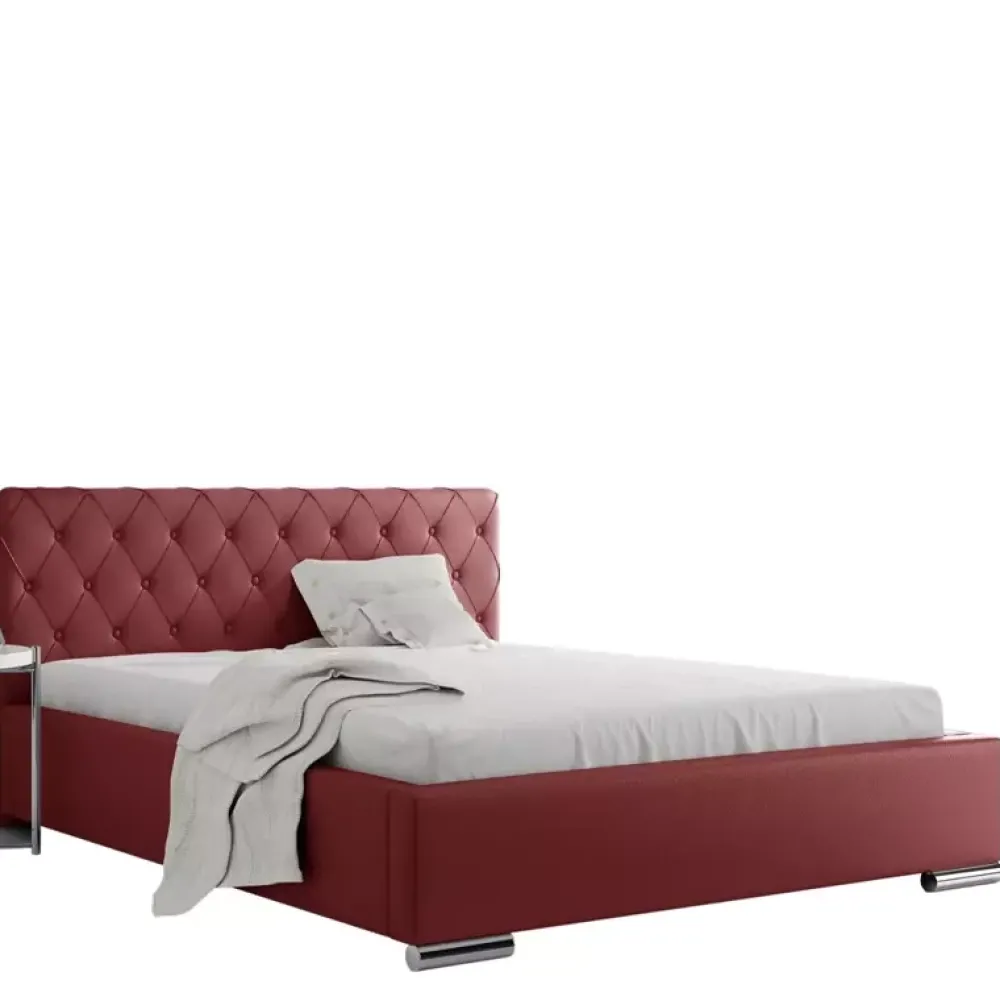 Łóżka Z Zagłówkiem|Łóżka Białe>Gruszka Białe łóżko tapicerowane 200x200 PEKIN