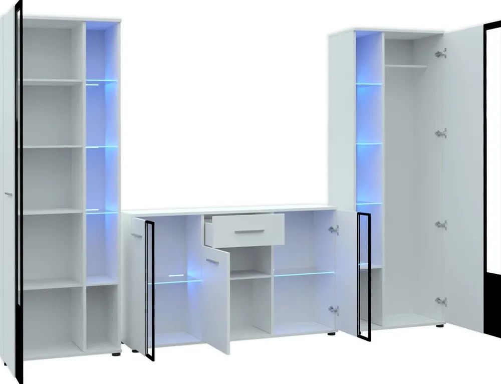 Meblościanki>Meblohand Białe meble do salonu CUBE XL biały