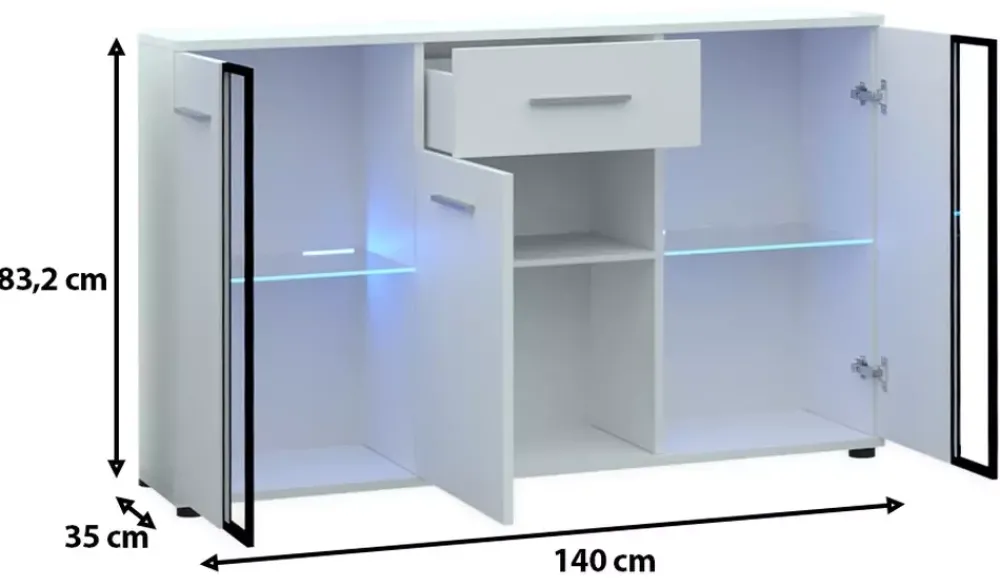 Meblościanki>Meblohand Białe meble do salonu CUBE XL biały