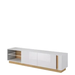 Zestawy Mebli Do Salonu></noscript>LASKI Białe meble do salonu połysk LINDA