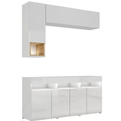 Meblościanki|Zestawy Mebli Do Salonu>BROMARKT Białe meble do salonu PREMIUM biały